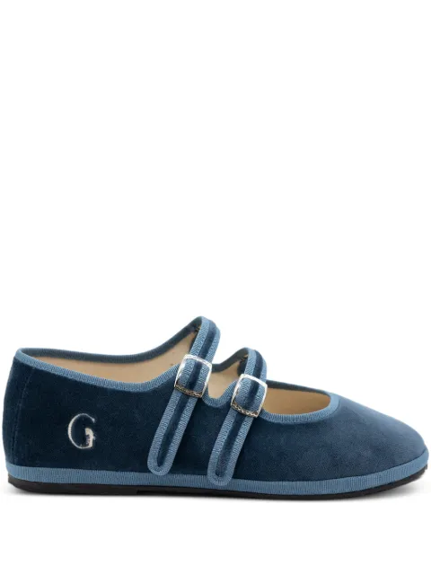 Gondolina Rialto Mary Jane double-lace ballet flats Blue GPLB2