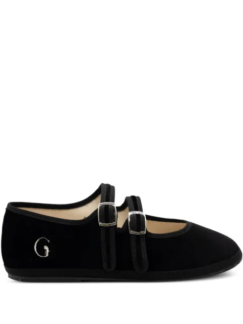 Gondolina Gondola Mary Jane double-lace ballet flats Black GPLB2