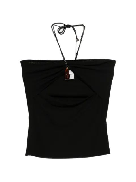 Nanushka cutout strap bandeau top Black NW26PSTP07199