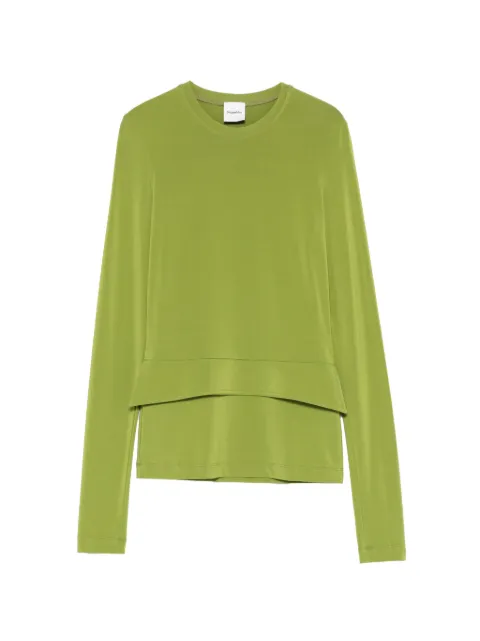 Nanushka round-neck long-sleeve top Green NW26PSTP17567
