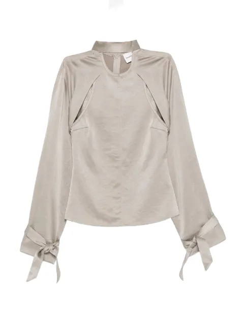 Nanushka detachable-bolero tie-detail top Grey NW26PSTP01882