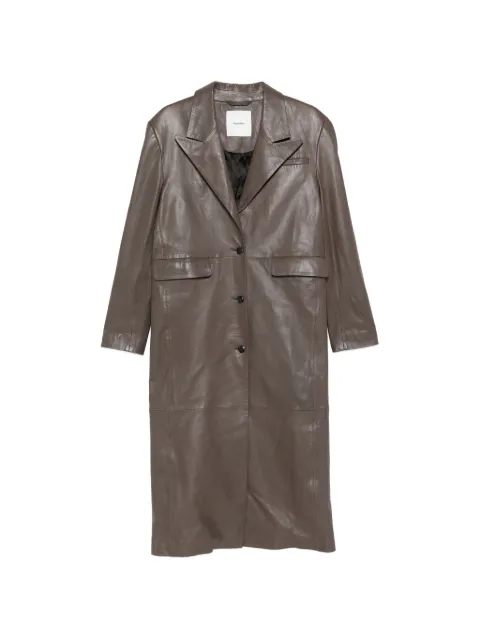 Nanushka single-breasted leather coat Brown NW26PSOW06769
