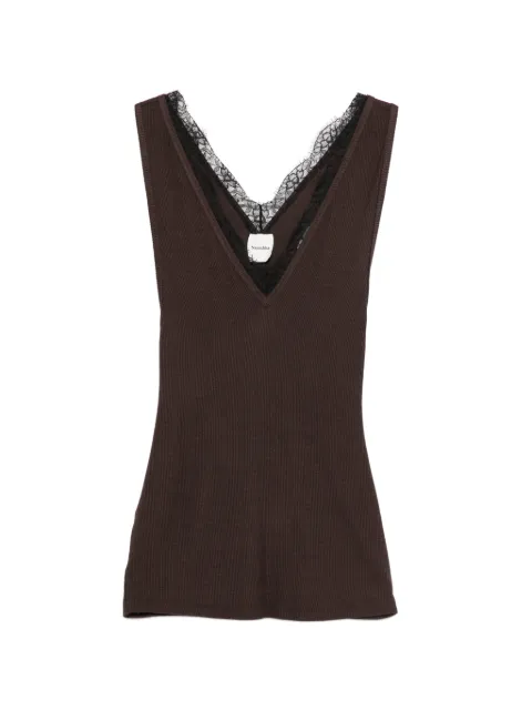 Nanushka Siara V-neck tank top Brown NW26PSTP16578