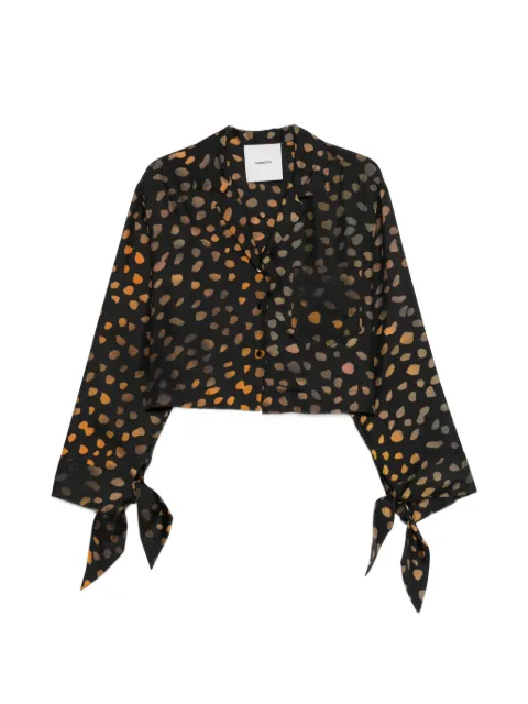 Nanushka tie-cuff cropped shirt Black NW26PSTP14397