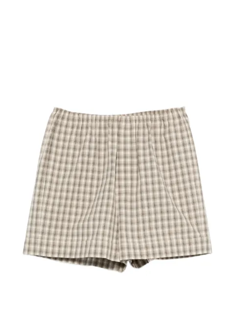 Nanushka Hira relaxed fit check shorts Neutrals NW26PSST12072