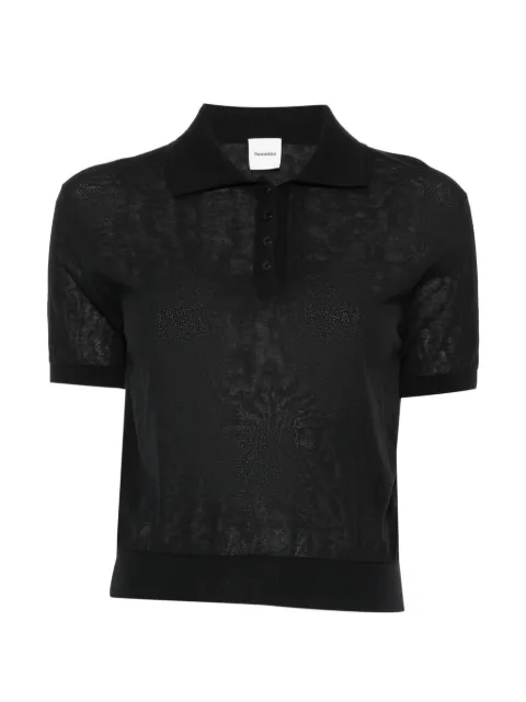 Nanushka Ceneca fine-knitted polo shirt Black NW26PSTP03799