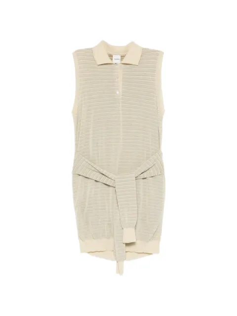 Nanushka Nila striped knitted polo dress Neutrals NW26PSDR04211