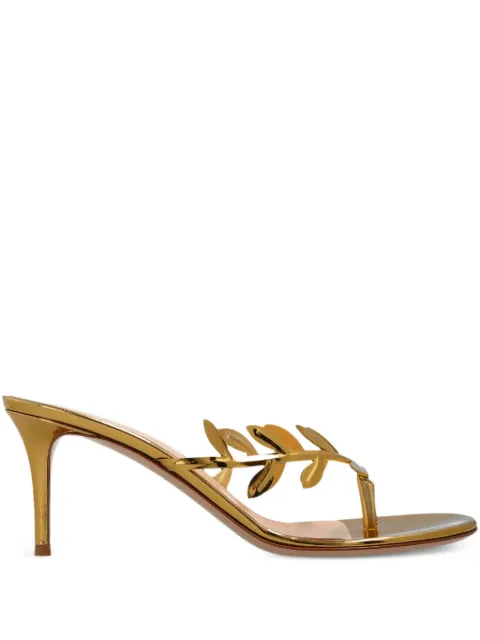 Gianvito Rossi leaf-motif heeled mules Gold G1015370RICMET