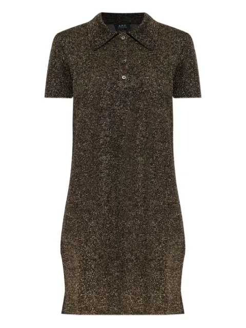 A.P.C. buttoned collared mini dress Black VIAMJF35245