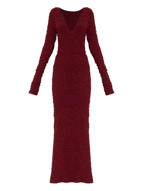 By Malene Birger Venus long sleeve texture dress Red 103745