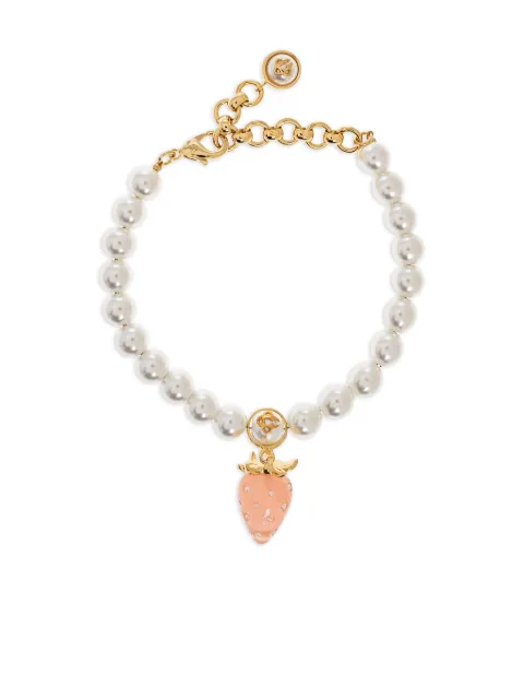 Casablanca strawberry charm beaded bracelet White ASP26JW36801