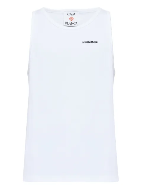 Casablanca embroidered-logo ribbed tank top White MSP26JTS05702