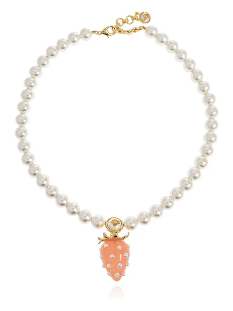 Casablanca strawberry-pendant necklace White ASP26JW36901