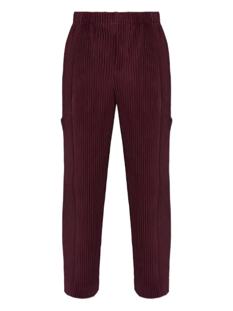 Homme Plissé Issey Miyake Quarry cargo-pockets pleated trousers Red HP58JF302