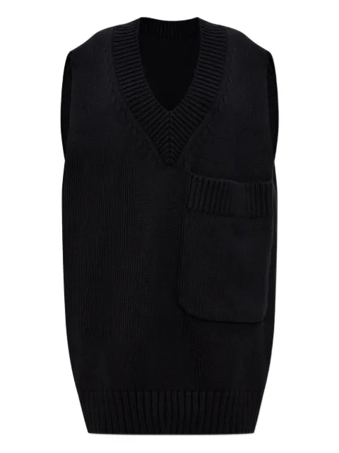 Issey Miyake Breeze V-neck vest Black IM58KE268