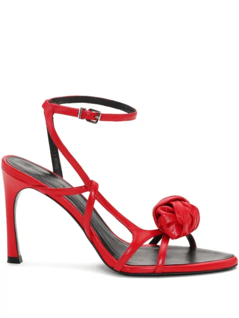 ROTATE BIRGER CHRISTENSEN knot strap leather sandals Red 115991202