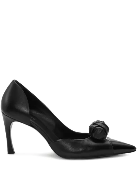 ROTATE BIRGER CHRISTENSEN knot-appliqué leather pumps Black 115987100