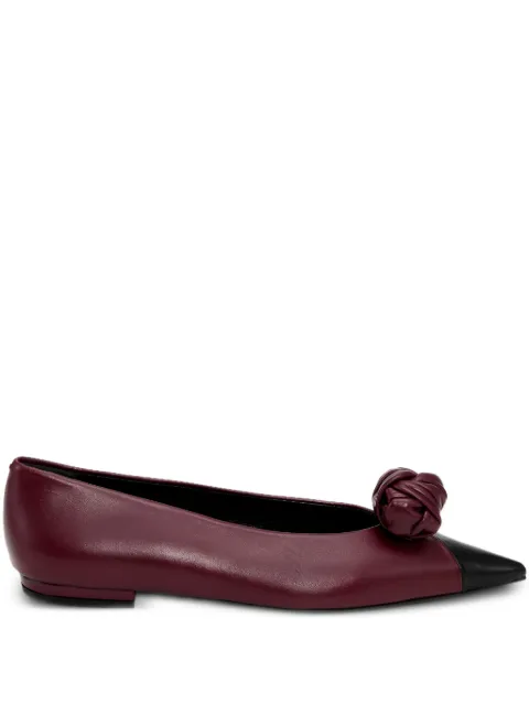 ROTATE BIRGER CHRISTENSEN knot-appliqué ballet flats Red 1159803090