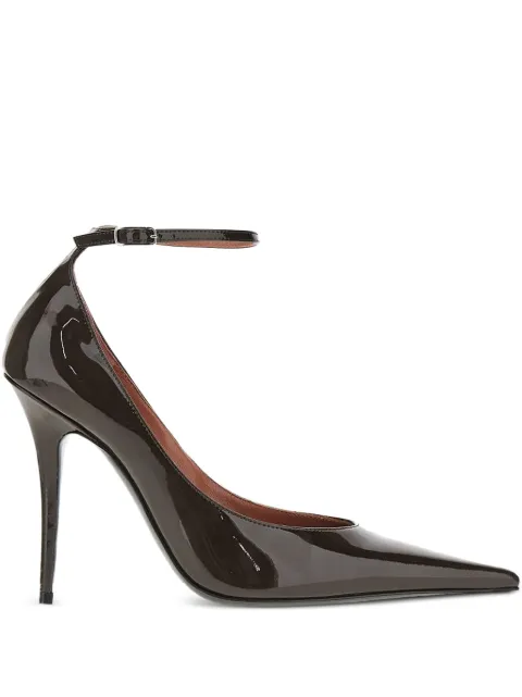 Amina Muaddi 105mm Anok ankle-strap pointed-toe pumps Brown 15S365612ANO