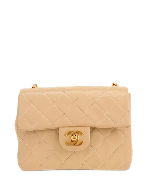 CHANEL Pre-Owned 1996 mini Carré quilted shoulder bag Neutrals 420944