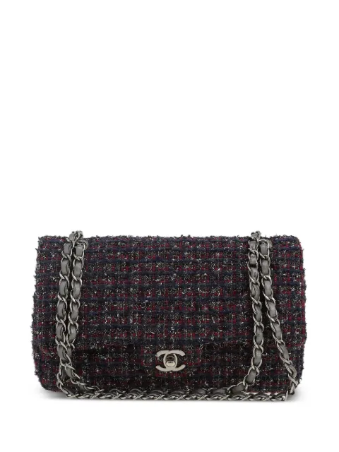CHANEL Pre-Owned 2016 Timeless Classic tweed-chain shoulder bag Blue 420688