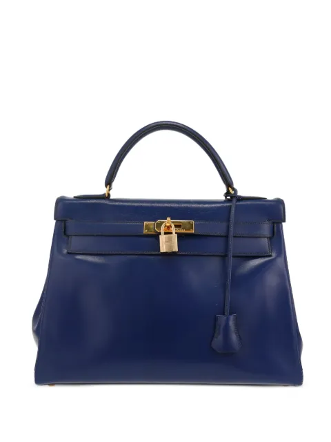 Hermès Pre-Owned 1991 Kelly 32 leather tote bag Blue 417907