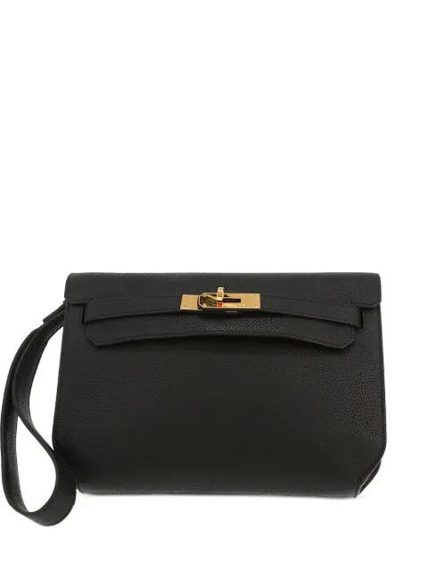 Hermès Pre-Owned 2020 Kelly Dépêches flap wrist-strap clutch bag Black 414612