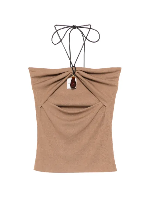 Nanushka cut-out strap bandeau top Neutrals NW26PSTP07076
