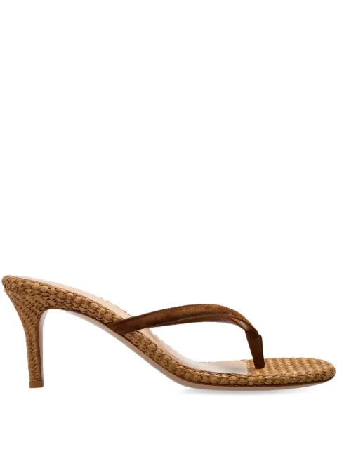 Gianvito Rossi suede woven heeled heeled mules Brown G1126070RICCBL