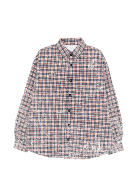 LC23 check buttoned shirt Blue O804FW25