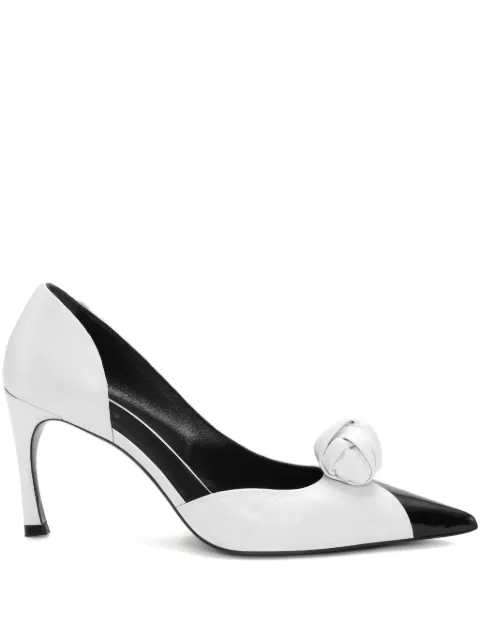 ROTATE BIRGER CHRISTENSEN knot-appliqué leather pumps White 1159872822
