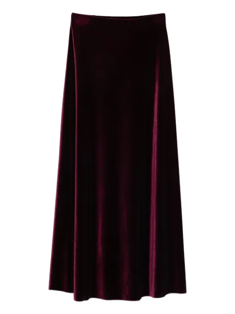 Blanca Vita velvet-texture midi skirt Purple GILPA7461