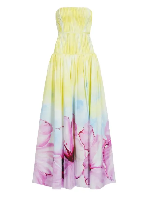 Aje floral-print strapless maxi dress Yellow 26RE5185OMBHIBSC