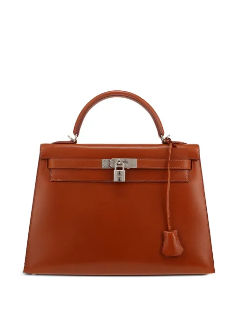 Hermès Pre-Owned 2001 Kelly 32 leather tote bag Brown 424808
