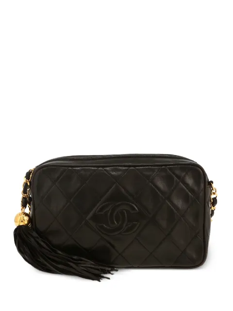 CHANEL Pre-Owned 1994 quilted tassel crossbody bag Black 420683