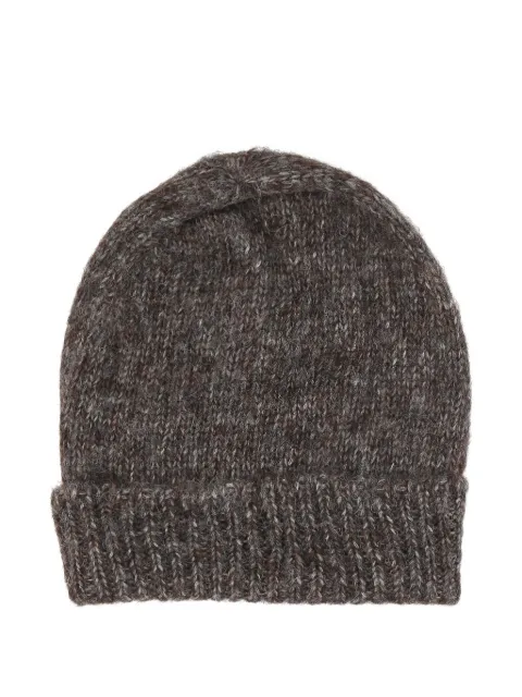 monitaly melange knit beanie Brown PRC0204CHARCOAL