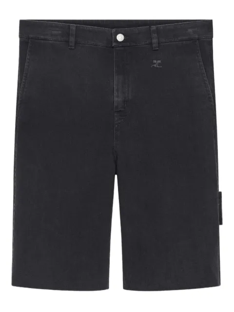 Courrèges Hammer logo-patch shorts Neutrals 126DSH077DE0059