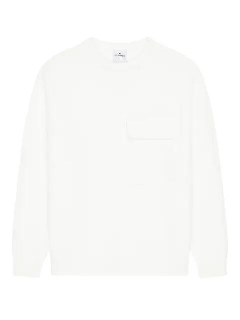 Courrèges chest-pocket crew-neck sweater White 126MPU263FI0036