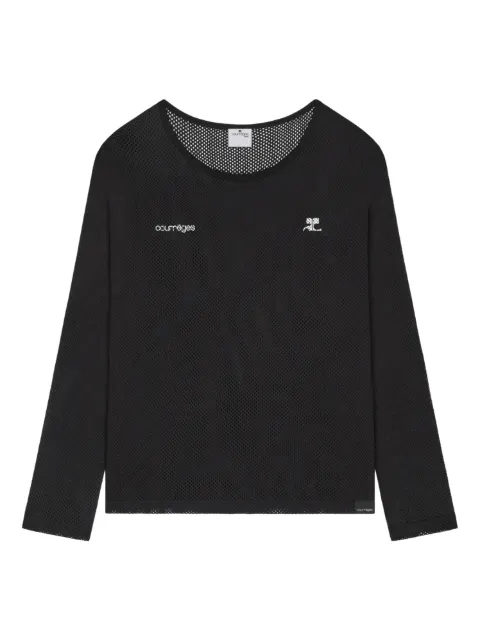 Courrèges long-sleeve logo top Black 126JTS060JS0069