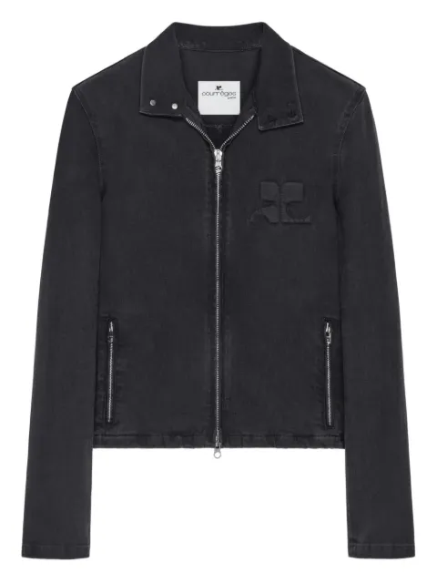 Courrèges City Shadow zip-fastening logo jacket Black 126DBL328DE0059