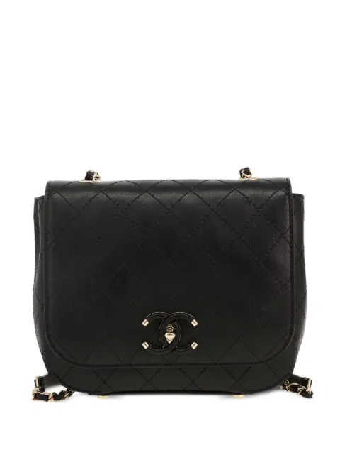 CHANEL Pre-Owned 2020s quilted chain-link shoulder bag Black 411719
