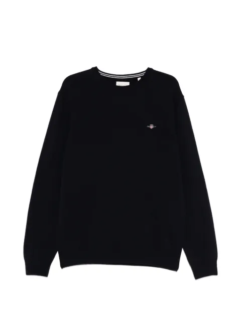 Gant logo-detail crew-neck jumper Blue 87211