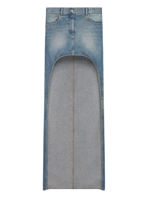 Courrèges cut-out button-fastening long skirt Blue 126DJU346DE0058