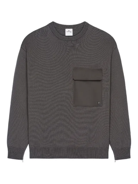 Courrèges chest-pocket crew-neck sweater Grey 126MPU263FI0036