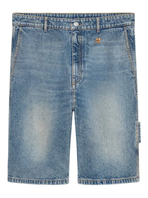 Courrèges Hammer embroidered-logo shorts Blue 126DSH077DE00587055