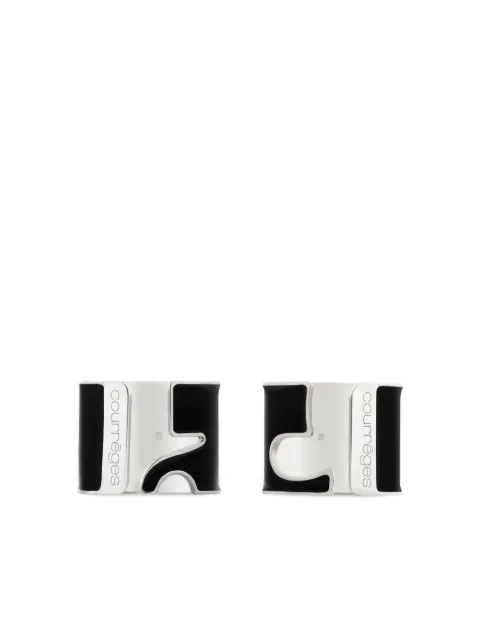 Courrèges logo-enamel ring set Silver 126BBG046LA0001