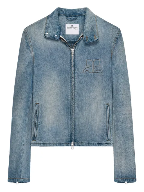 Courrèges City Shadow stand-up collar denim jacket Blue 126DBL328DE0058