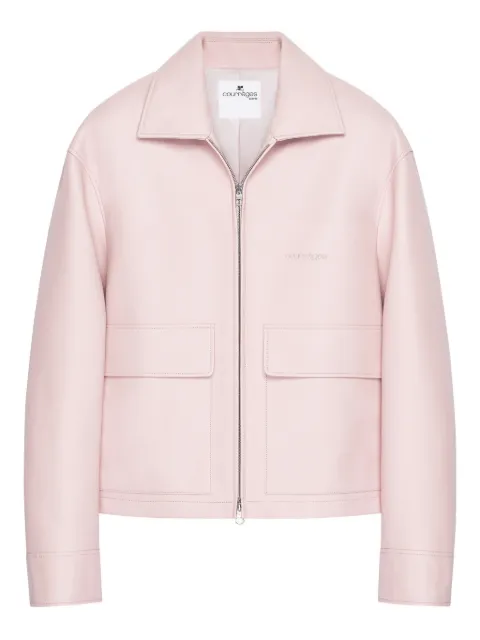 Courrèges double-pocket leather jacket Pink 126LBL336CV0034