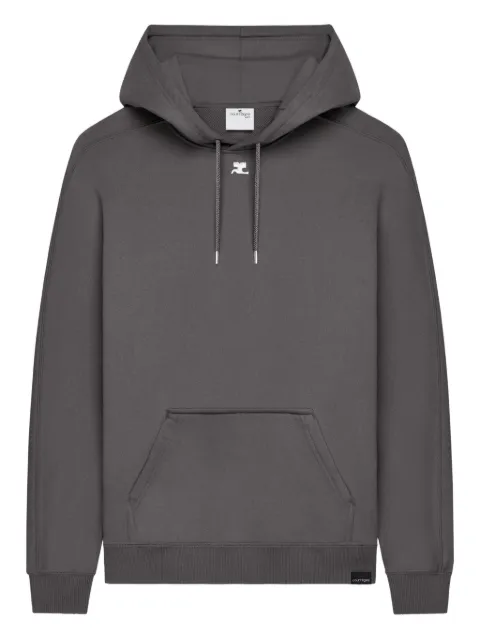 Courrèges logo-embroidery hoodie Grey 126JHO049JS0266