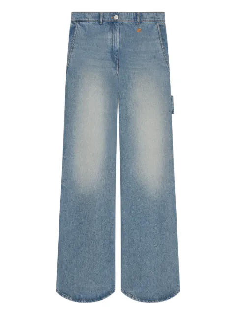 Courrèges logo-patch trousers Blue 126DPA692DE0058